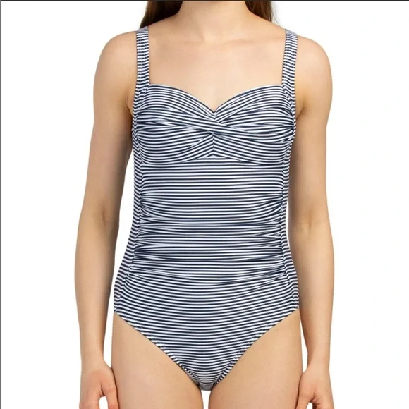 Niptuck Swim Sorrento Stripe Joanne One-Piece Navy Size 6 - Picture 2 of 3